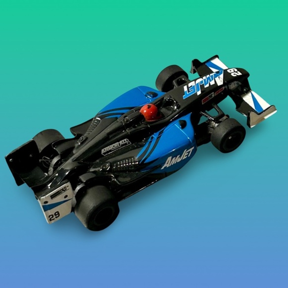 🏁TOMY AMJET F1/INDY MEGA G SLOT CAR - BLACK/BLUE🏎️🏁